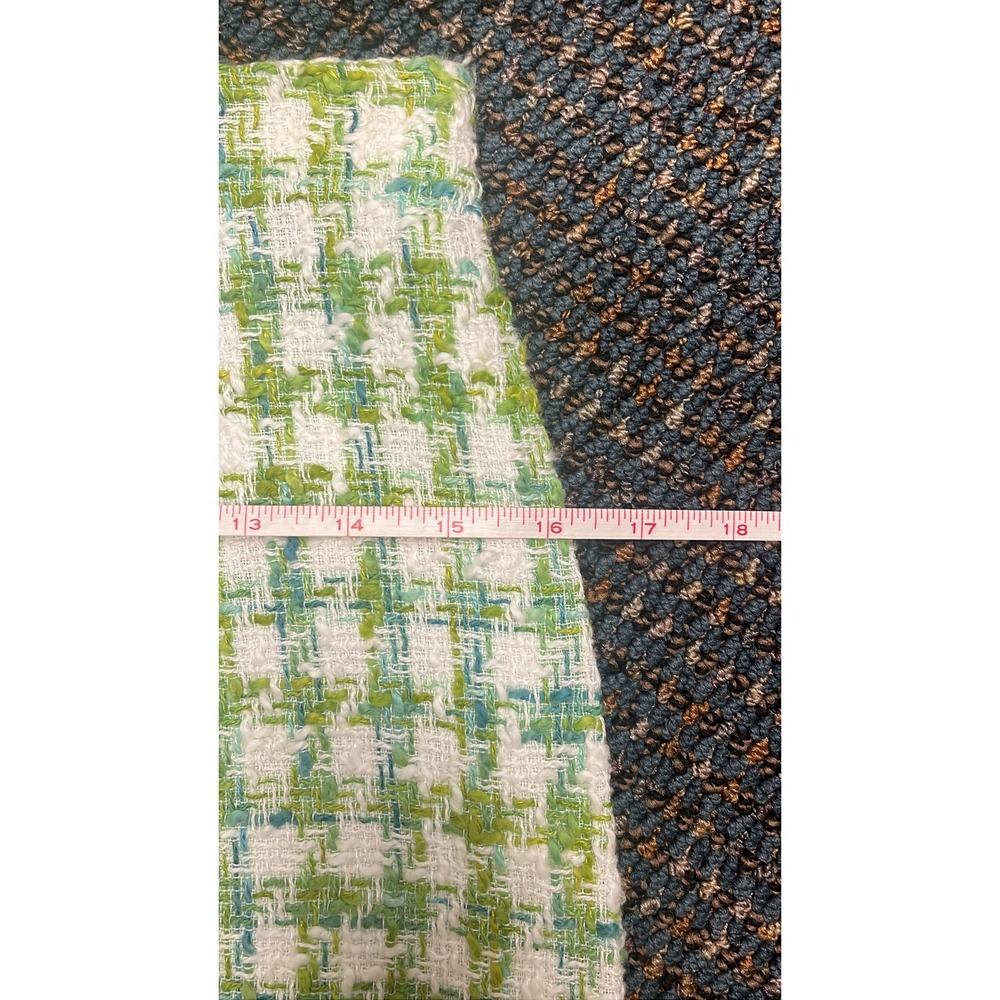Jones‎ New York Green Plaid Tweed Mini Skirt Size 4 Cotton Linen Blend - Picture 5 of 8
